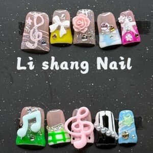 Musical Theme Nail Art Set In Size M